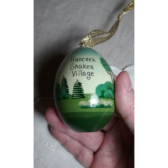 Vintage Hancock Shaker Village Hand Painted Egg Ornament Russian Classics - Picture 1 of 12